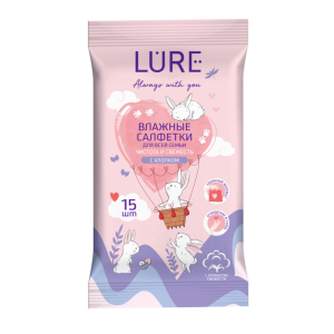 Влажные салфетки LURE для всей семьи 15шт