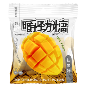 Мармелад "Asia Line" кусочки ремешка кислый со вкусом манго и маракуйи 80гр
