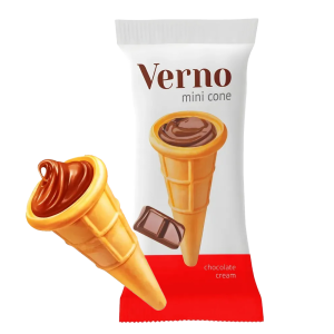 Вафельный рожок Verno со вкусом шоколада