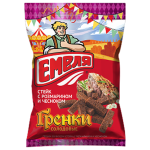 Гренки "Емеля" со вкусом стейка с розмарином и чесноком 60гр
