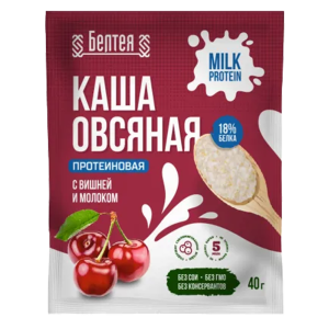 Сухой завтрак "Протеиновая овсяная каша с вишней и молоком, семенами чиа" 40гр