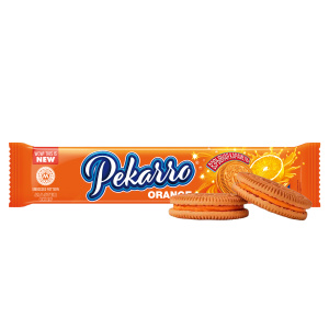 Печенье сахарное "Pekarro" orange с апельсиновой начинкой и взрывной карамелью 95гр
