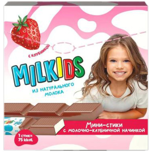 Конфеты "MILKIDS" с молочно-клубничной начинкой 53гр