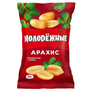 Ядра арахиса обжаренные "МОЛОДЕЖНЫЕ" с солью 100гр